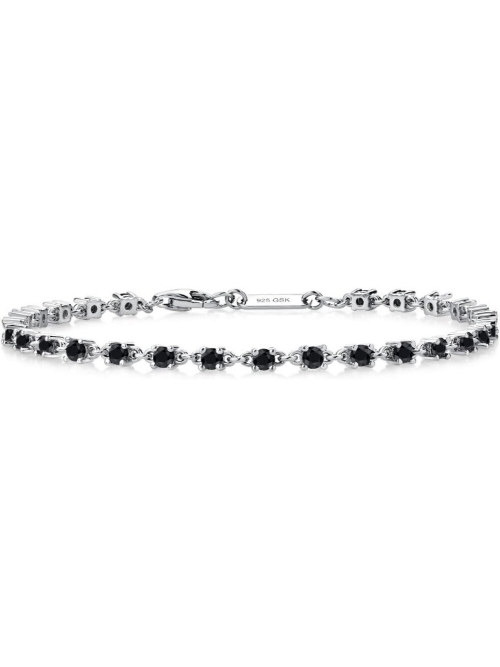 Elegant Black Onyx Tennis Bracelet for Women - Stylish Gemstone Jewelry Gift